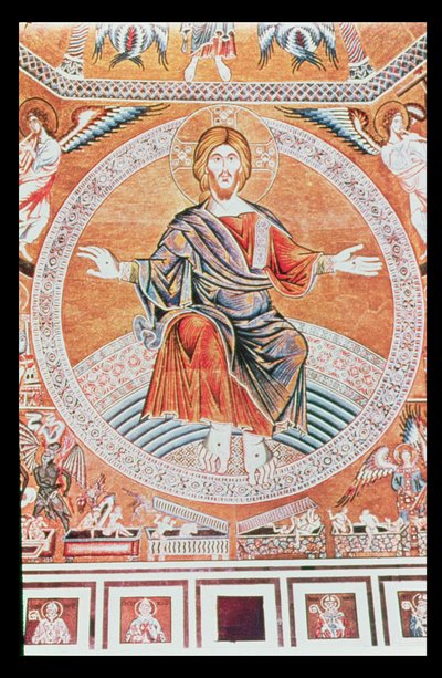 Reproduction of the mosaic of the Last Judgement in the Baptistery, Florence by Italian School
